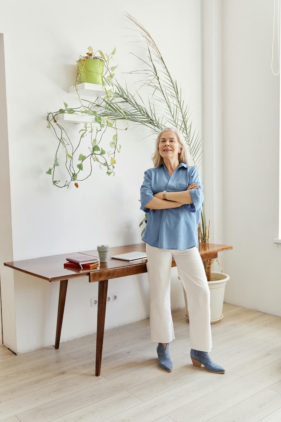 Woman over 45 looking confident and at ease with herself